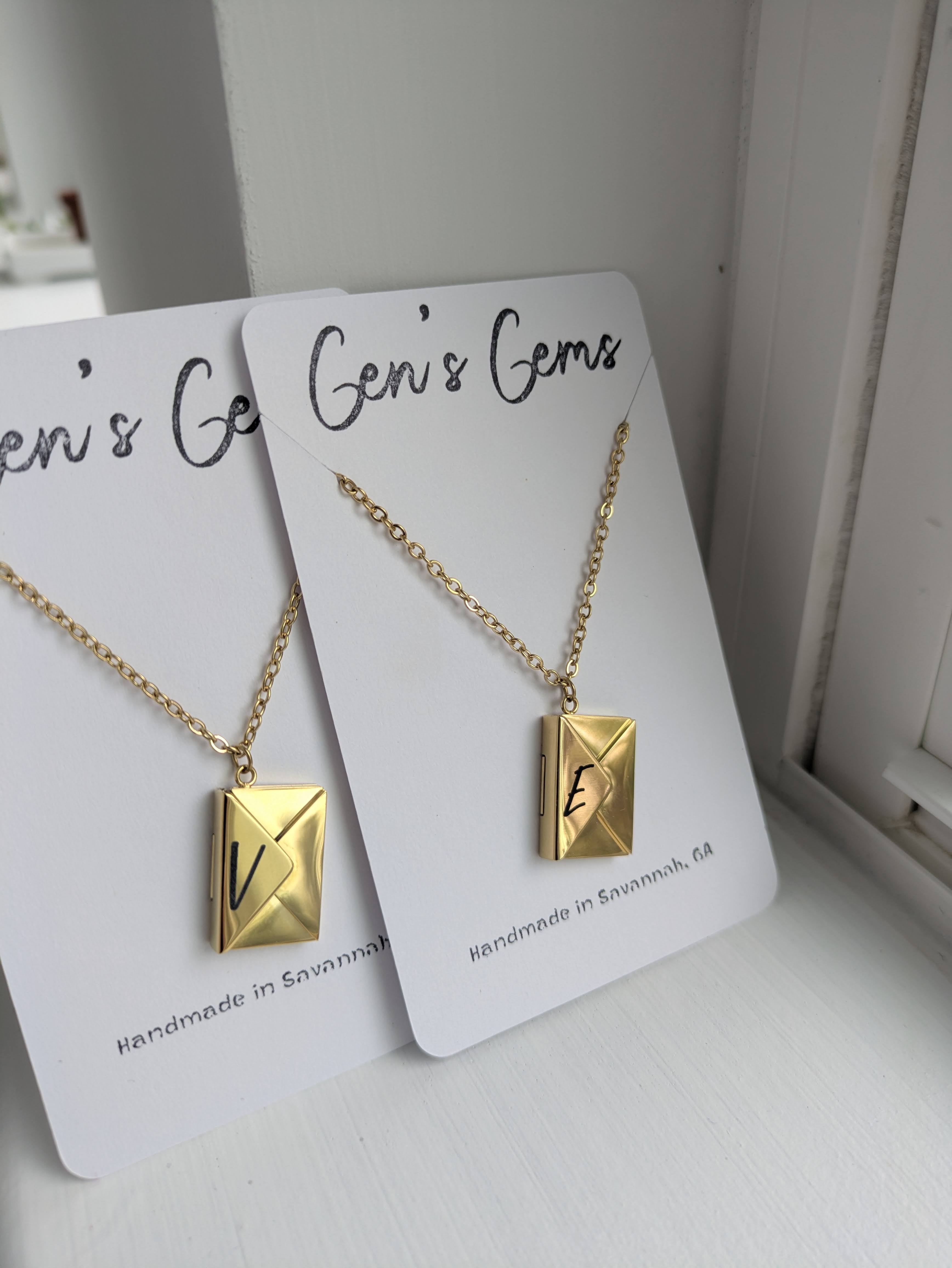 Letter & Envelope Necklace